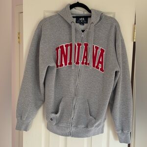 Indiana Performance Tested Quality Gray Zippered Hoodie. Size M. Pockets.